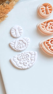 Floral Mandala Ornamental Clay Cutter Set – Decorative Polymer Clay Earring Cutters