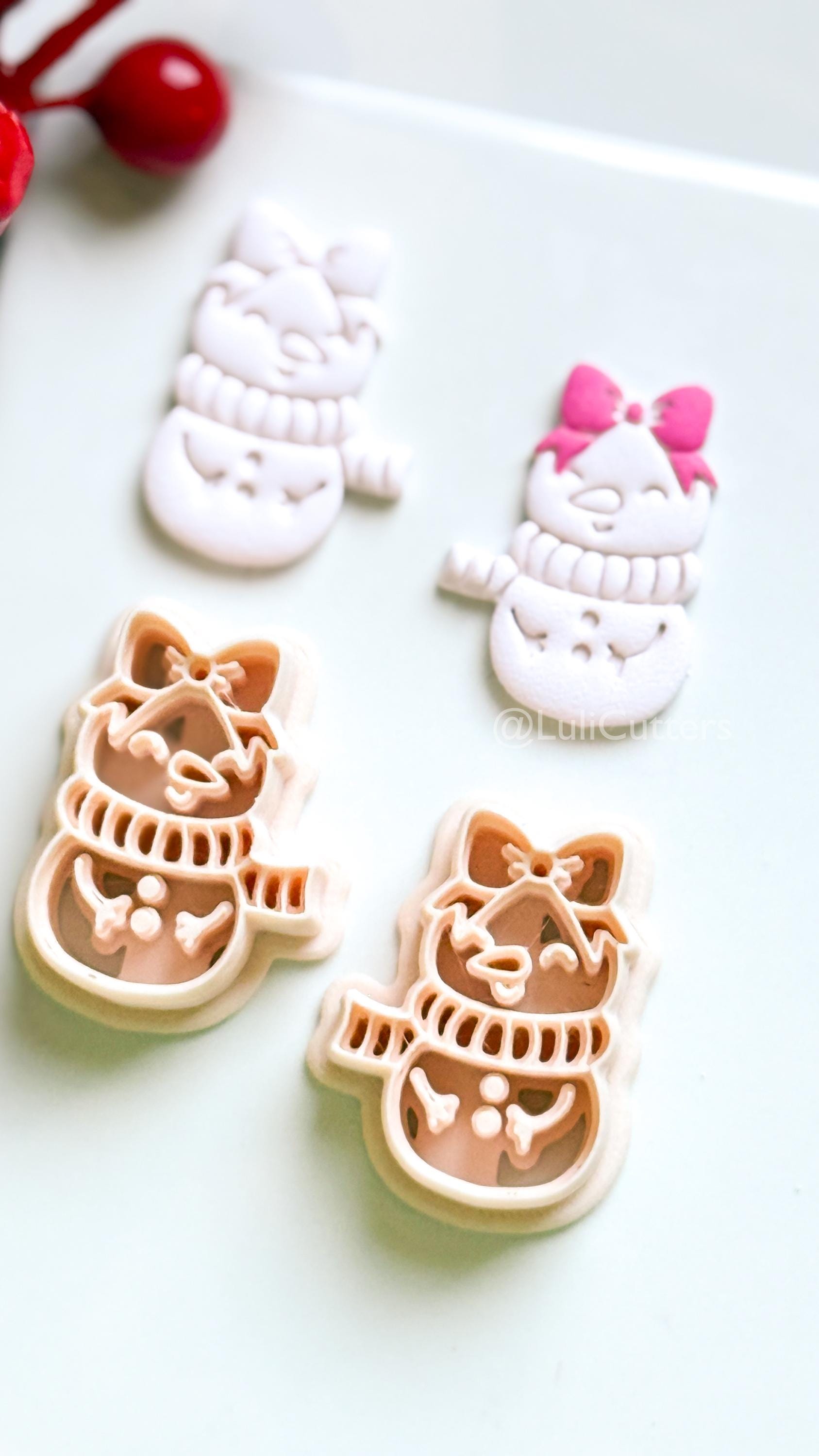Snow Girl Clay Cutter – Cute Winter Earring & Ornament Design