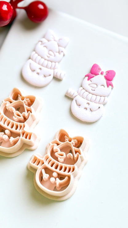 Snow Girl Clay Cutter – Cute Winter Earring & Ornament Design