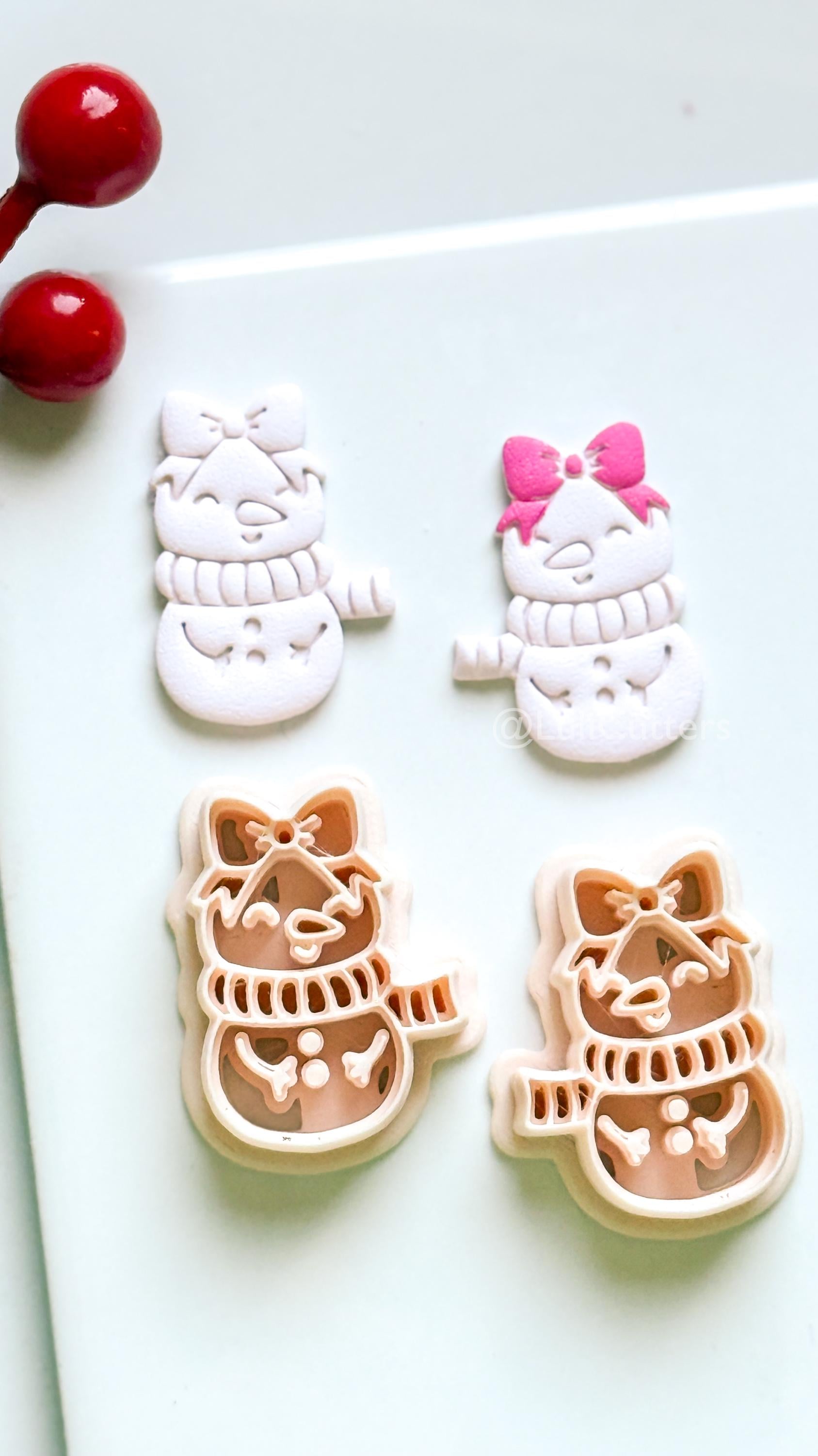 Snow Girl Clay Cutter – Cute Winter Earring & Ornament Design