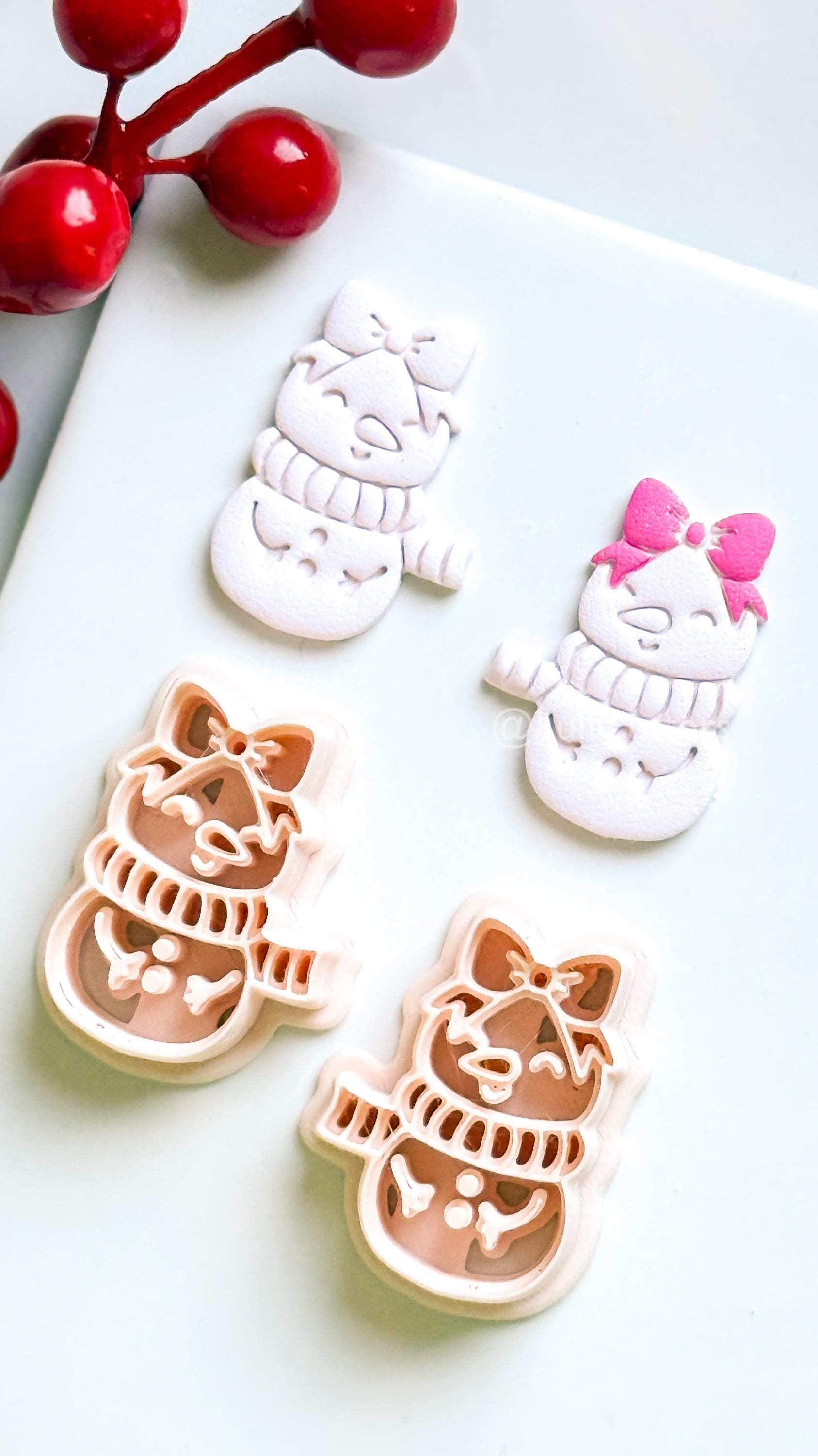 Snow Girl Clay Cutter – Cute Winter Earring & Ornament Design