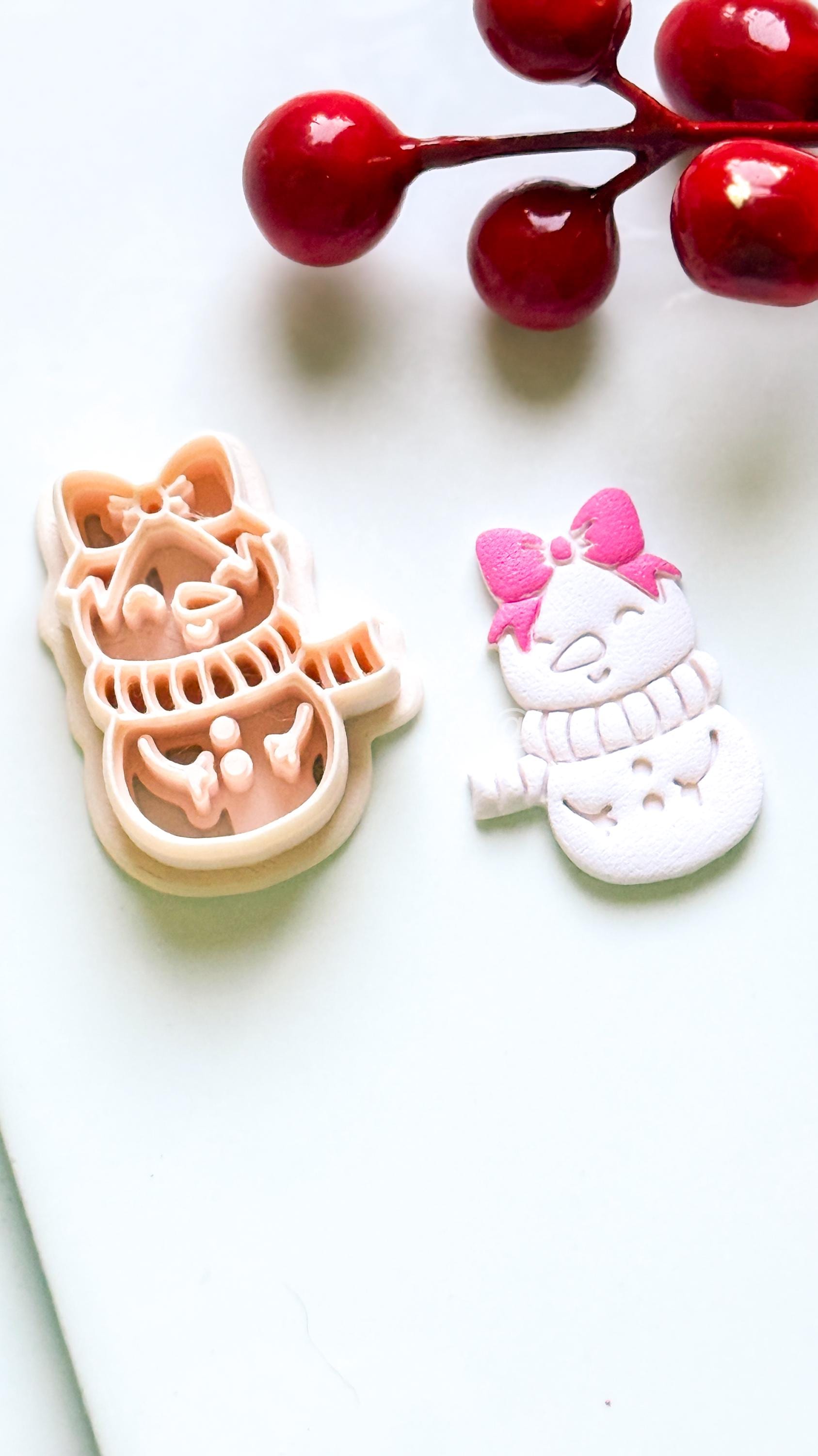 Snow Girl Clay Cutter – Cute Winter Earring & Ornament Design