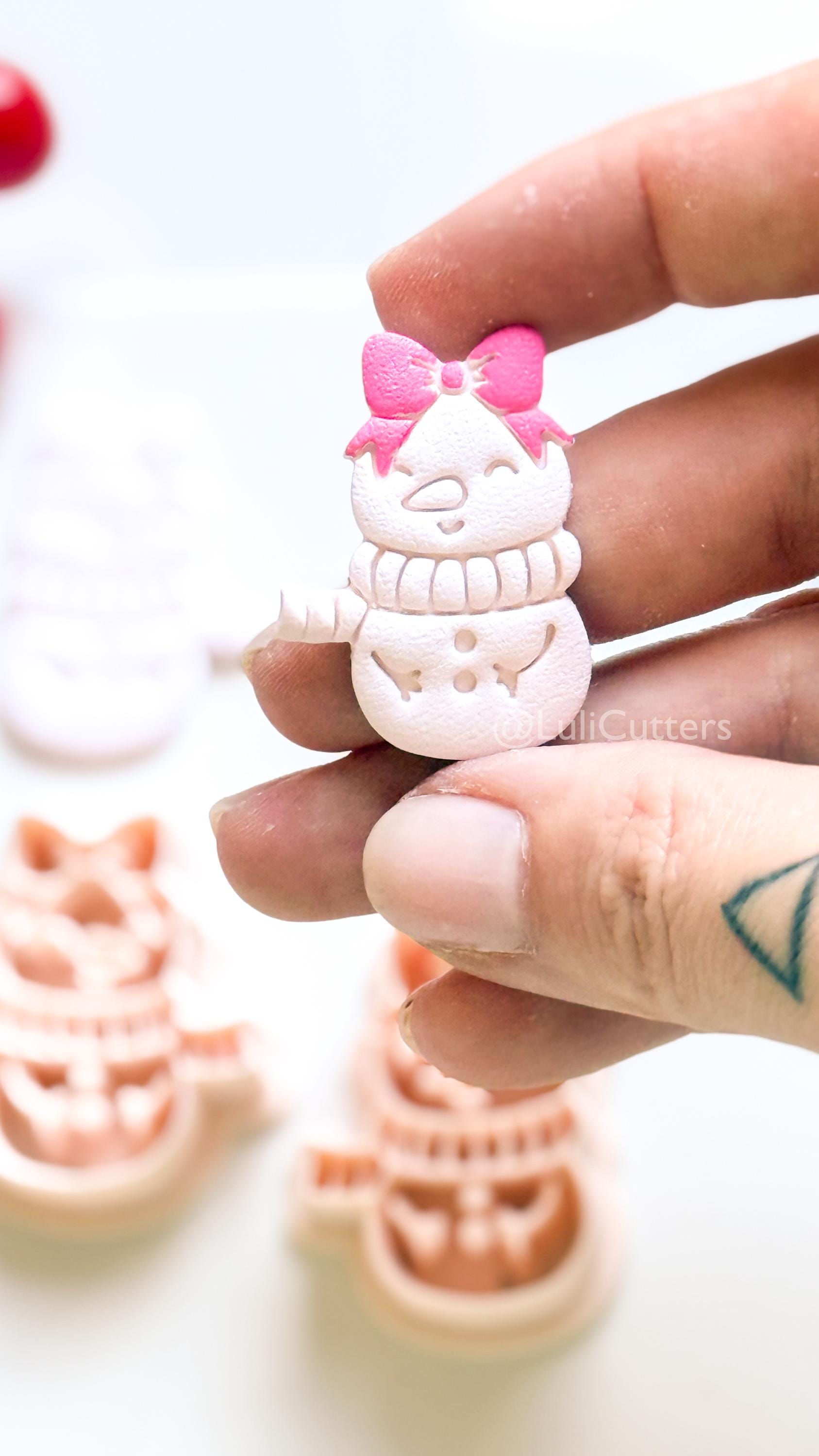 Snow Girl Clay Cutter – Cute Winter Earring & Ornament Design