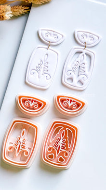 Boho Ornamental Floral Clay Cutter Set – Two Versions: Imprint & Cutout Design