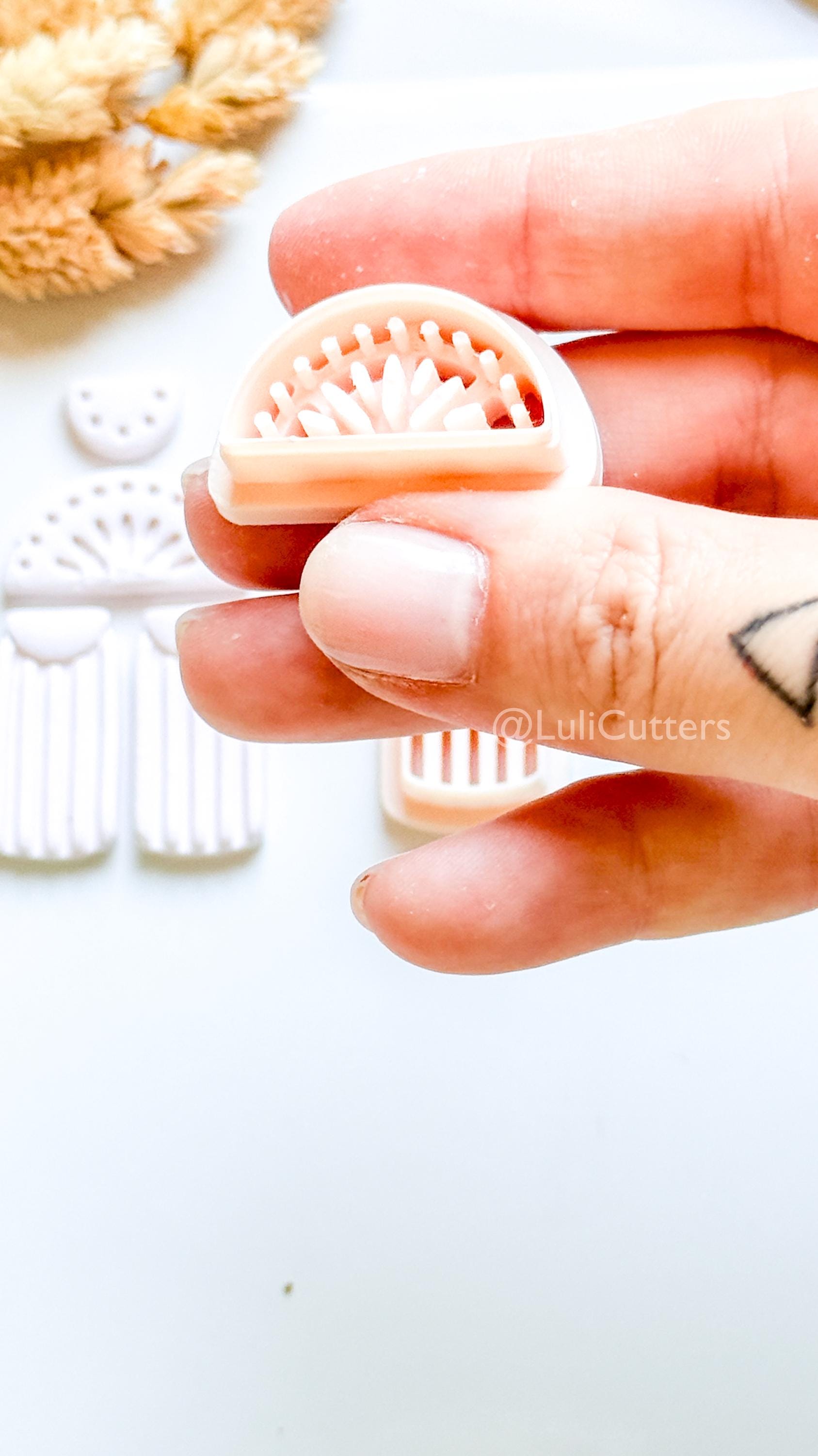 Boho Sunburst Clay Cutter Set: Arch Fringe Earring Design