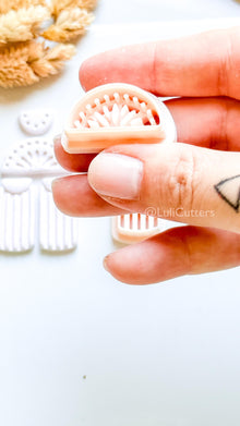 Boho Sunburst Clay Cutter Set: Arch Fringe Earring Design