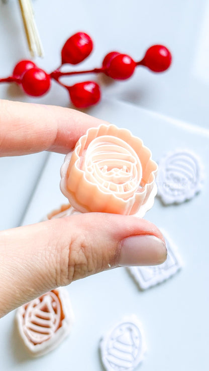 Framed Christmas Clay Cutter Set – Santa, Tree & Penguin Polymer Clay Earring Shapes