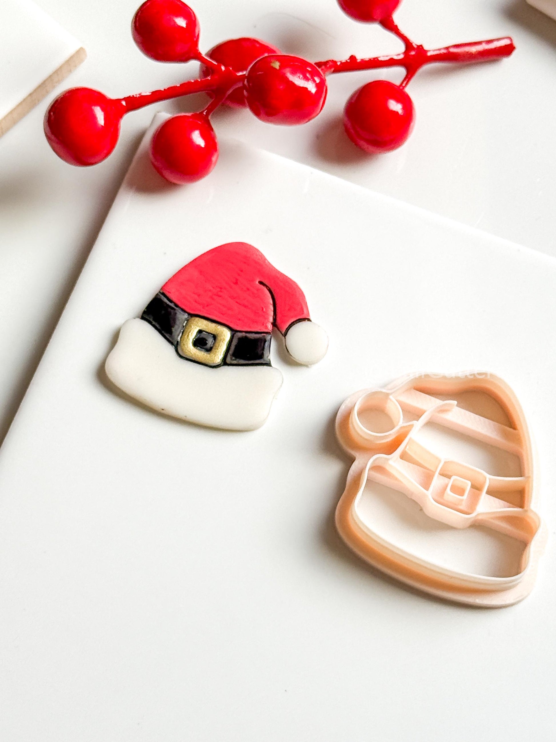 Santa Hat Clay Cutter: Christmas Polymer Clay Tool for Earrings & Charms