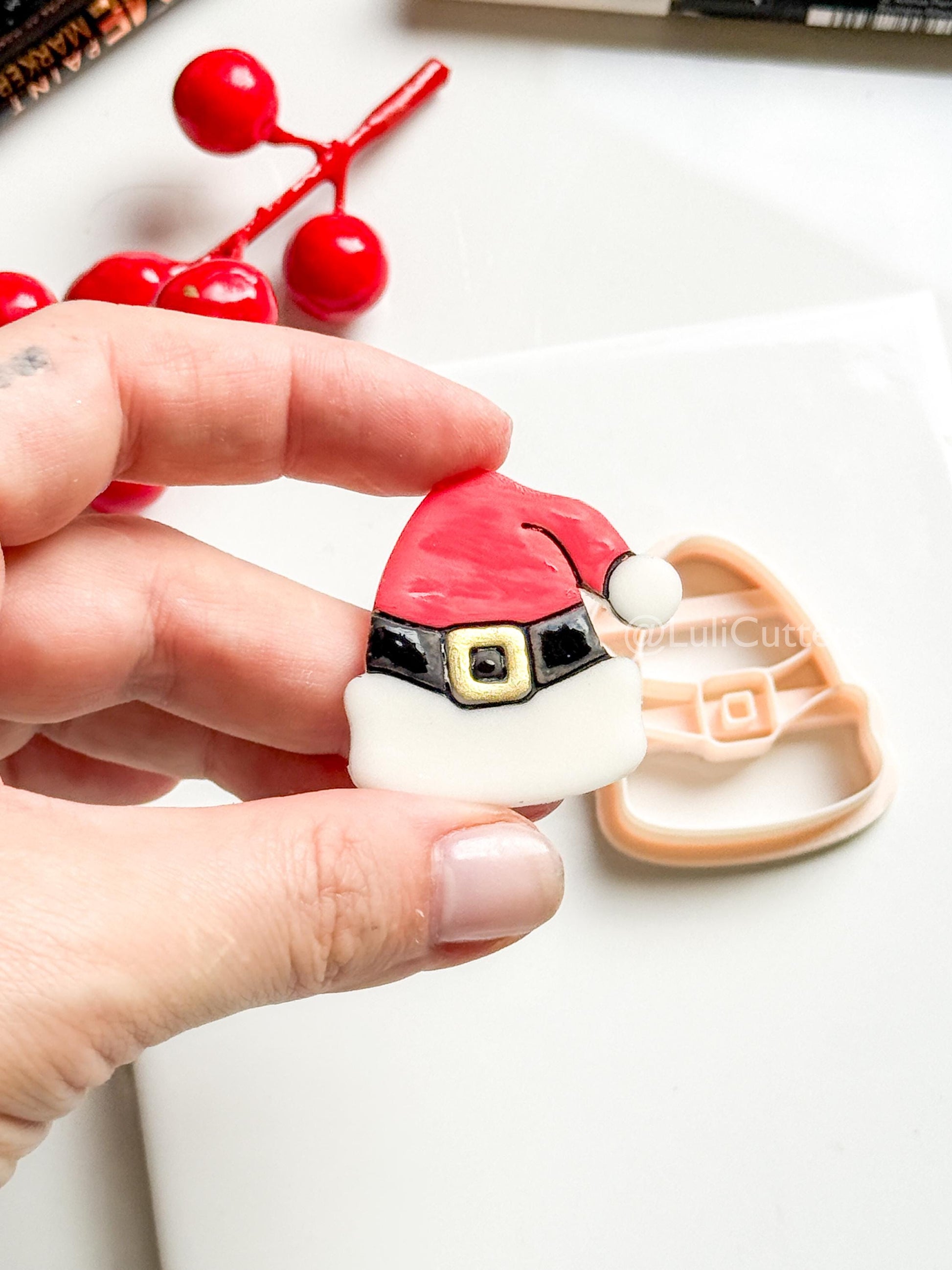 Santa Hat Clay Cutter: Christmas Polymer Clay Tool for Earrings & Charms
