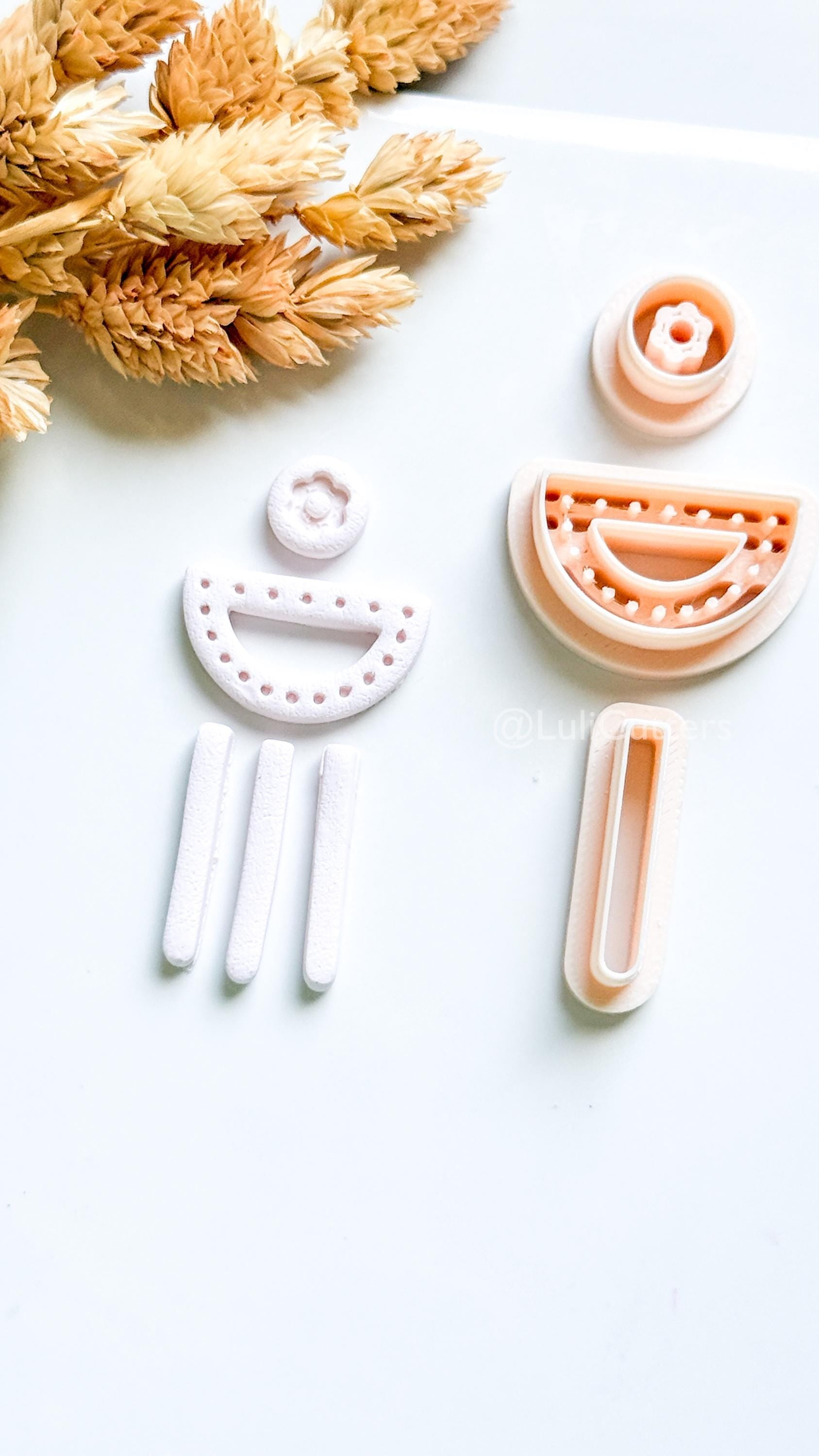 Boho Clay Cutter Set: Arch, Flower, Fringe Polymer Earring Cutters