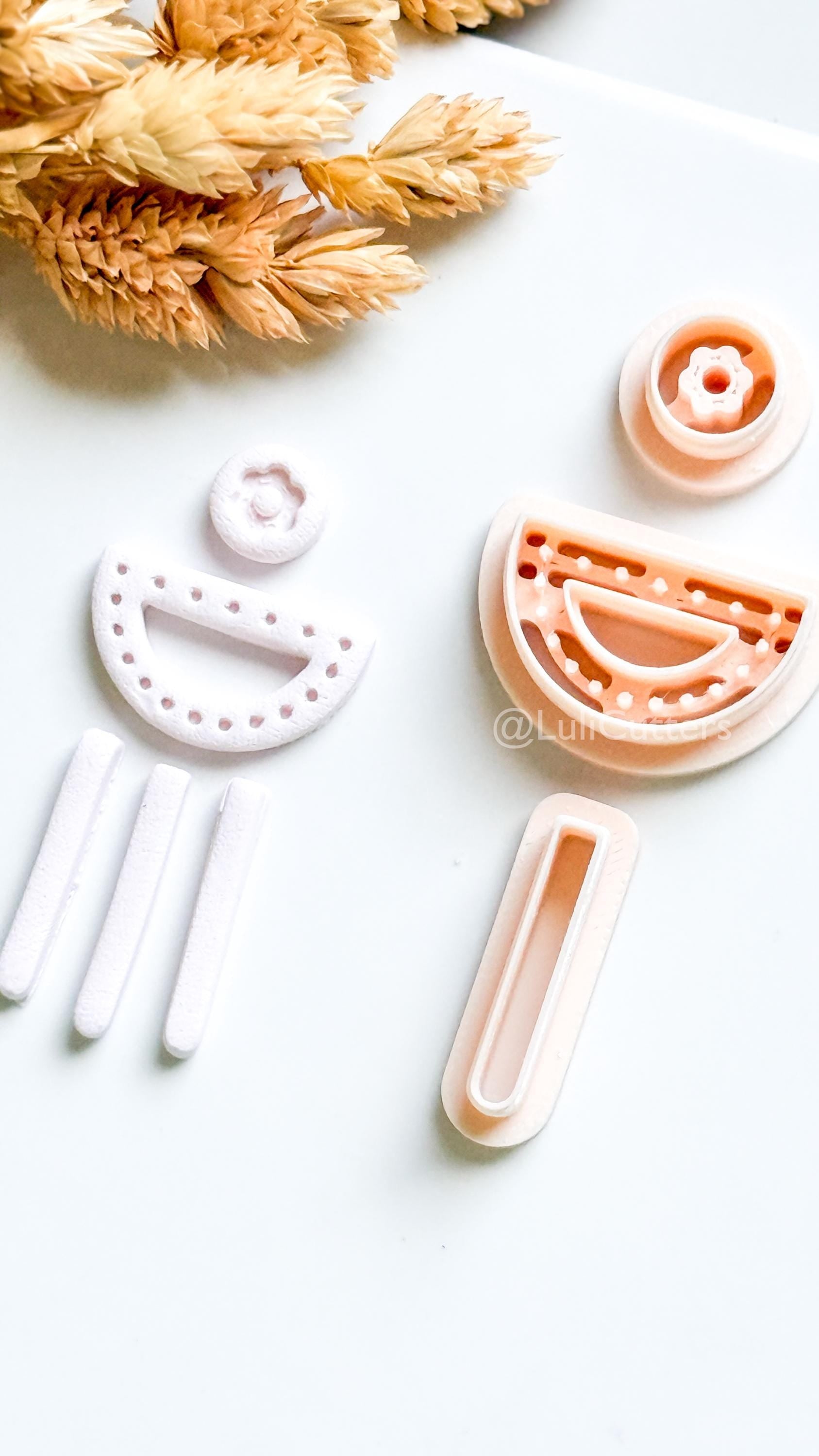 Boho Clay Cutter Set: Arch, Flower, Fringe Polymer Earring Cutters