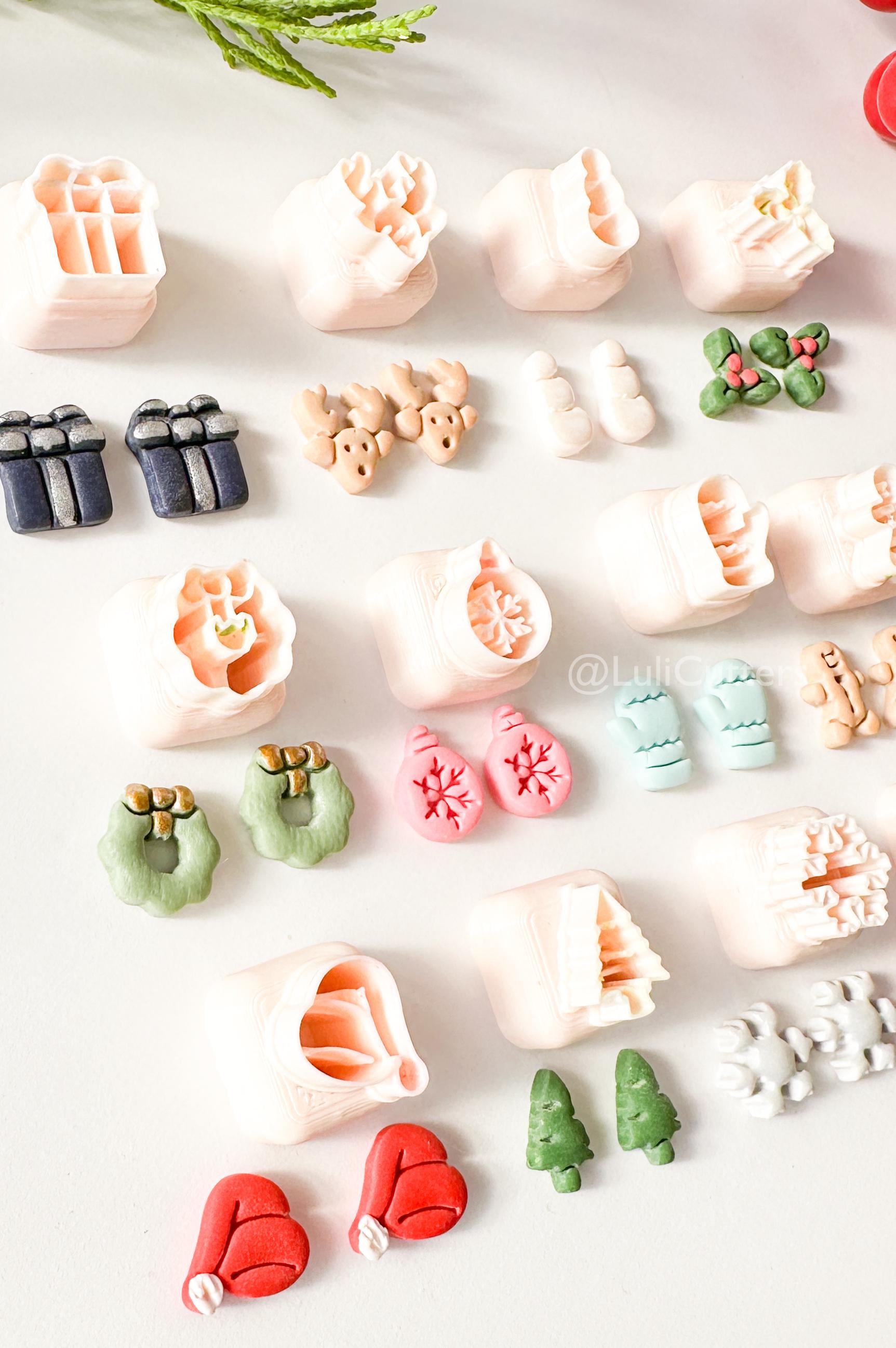 Christmas Mini Clay Cutter Set: Holiday Shapes, 12mm