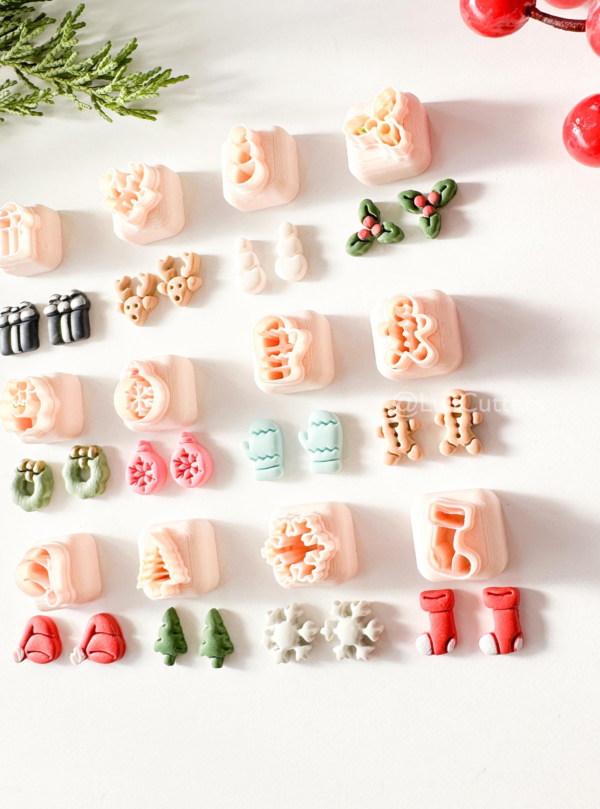 Christmas Mini Clay Cutter Set: Holiday Shapes, 12mm