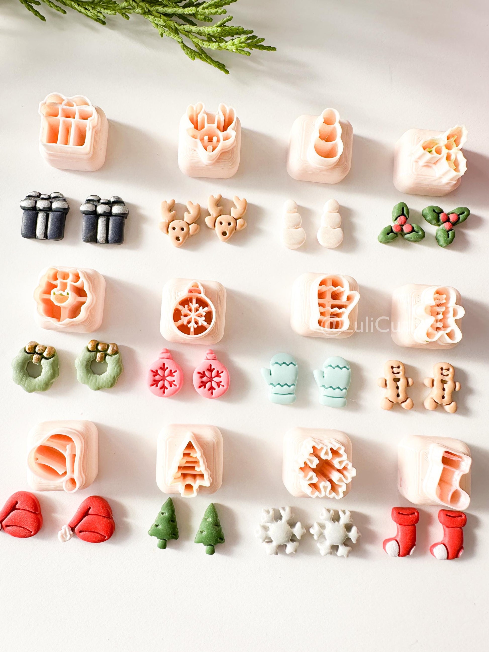Christmas Mini Clay Cutter Set: Holiday Shapes, 12mm