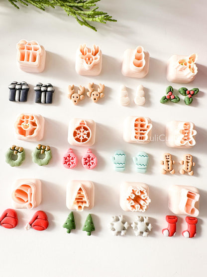 Christmas Mini Clay Cutter Set: Holiday Shapes, 12mm