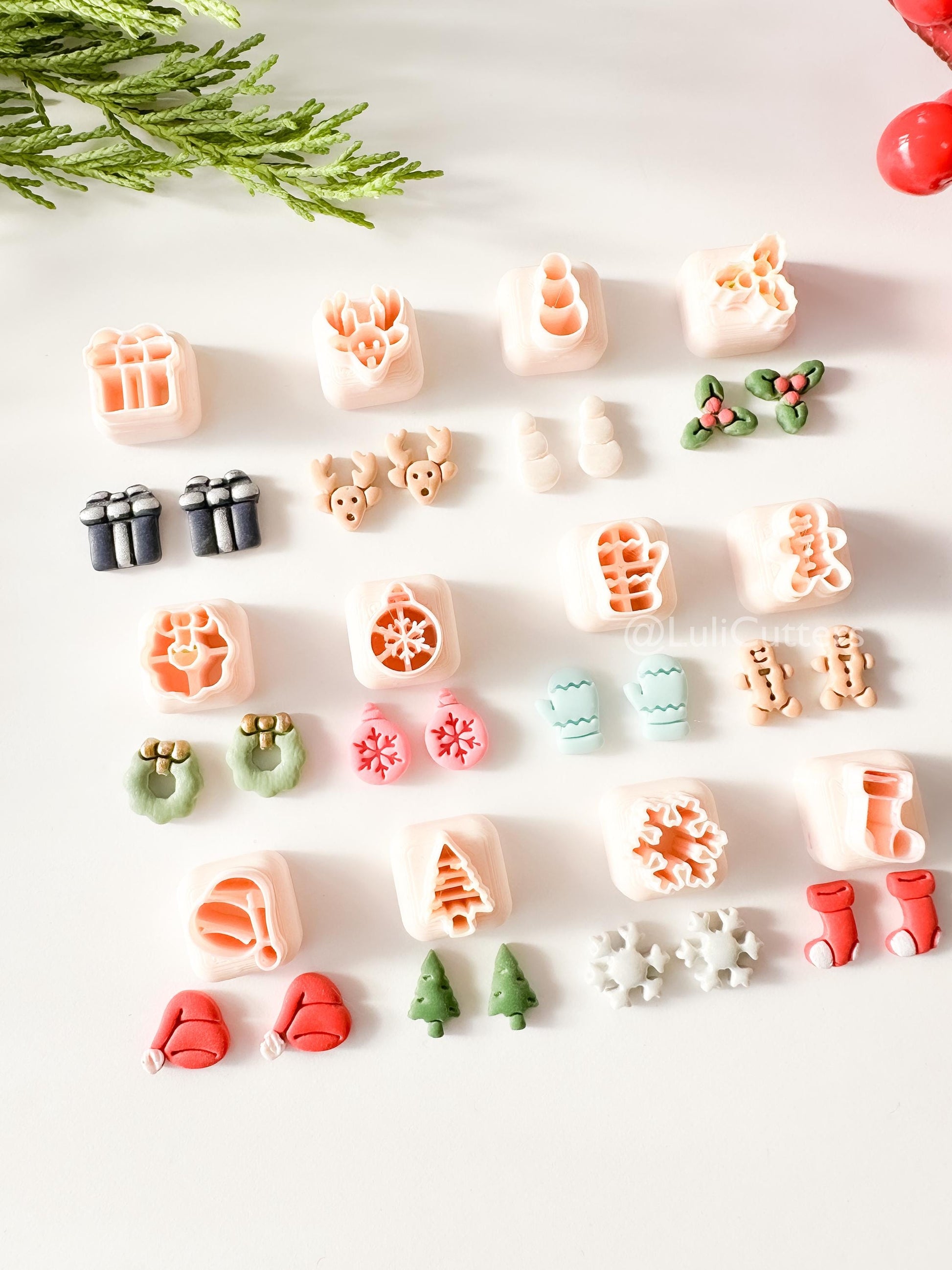 Christmas Mini Clay Cutter Set: Holiday Shapes, 12mm