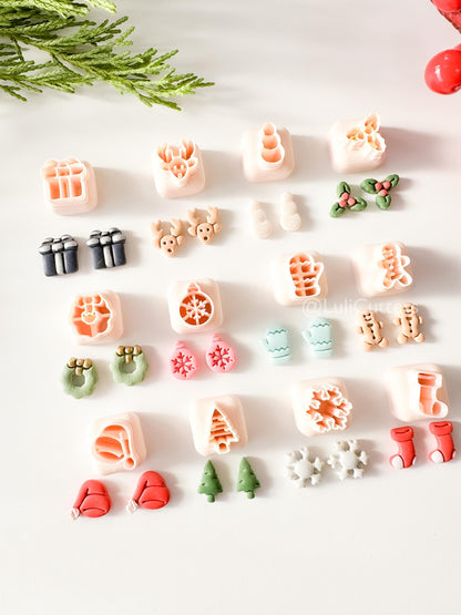 Christmas Mini Clay Cutter Set: Holiday Shapes, 12mm