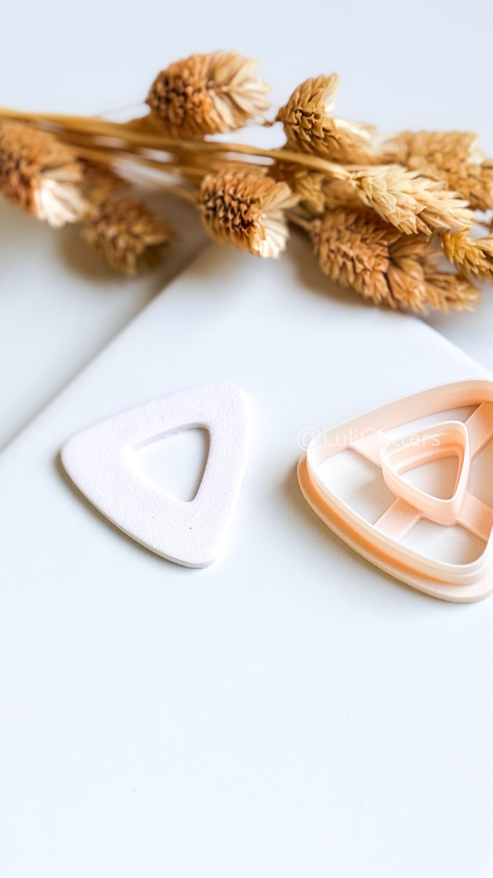 Basic Shapes - Rounded Triangle Clay Cutter Set: Geometric Polymer Clay Earring Shape
