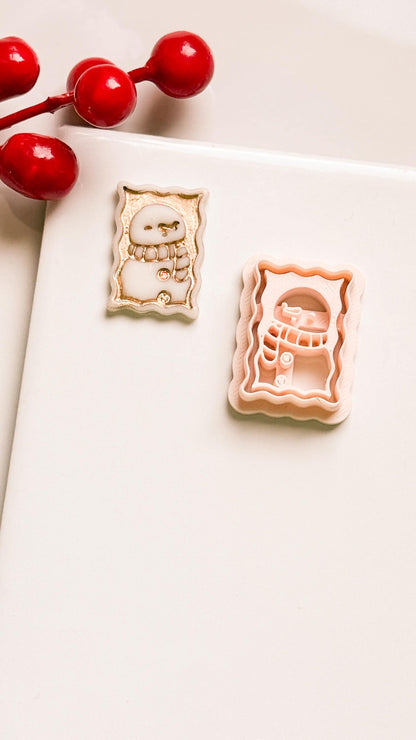 Snowman Clay Cutter: Christmas Earring Stamp for Polymer Clay