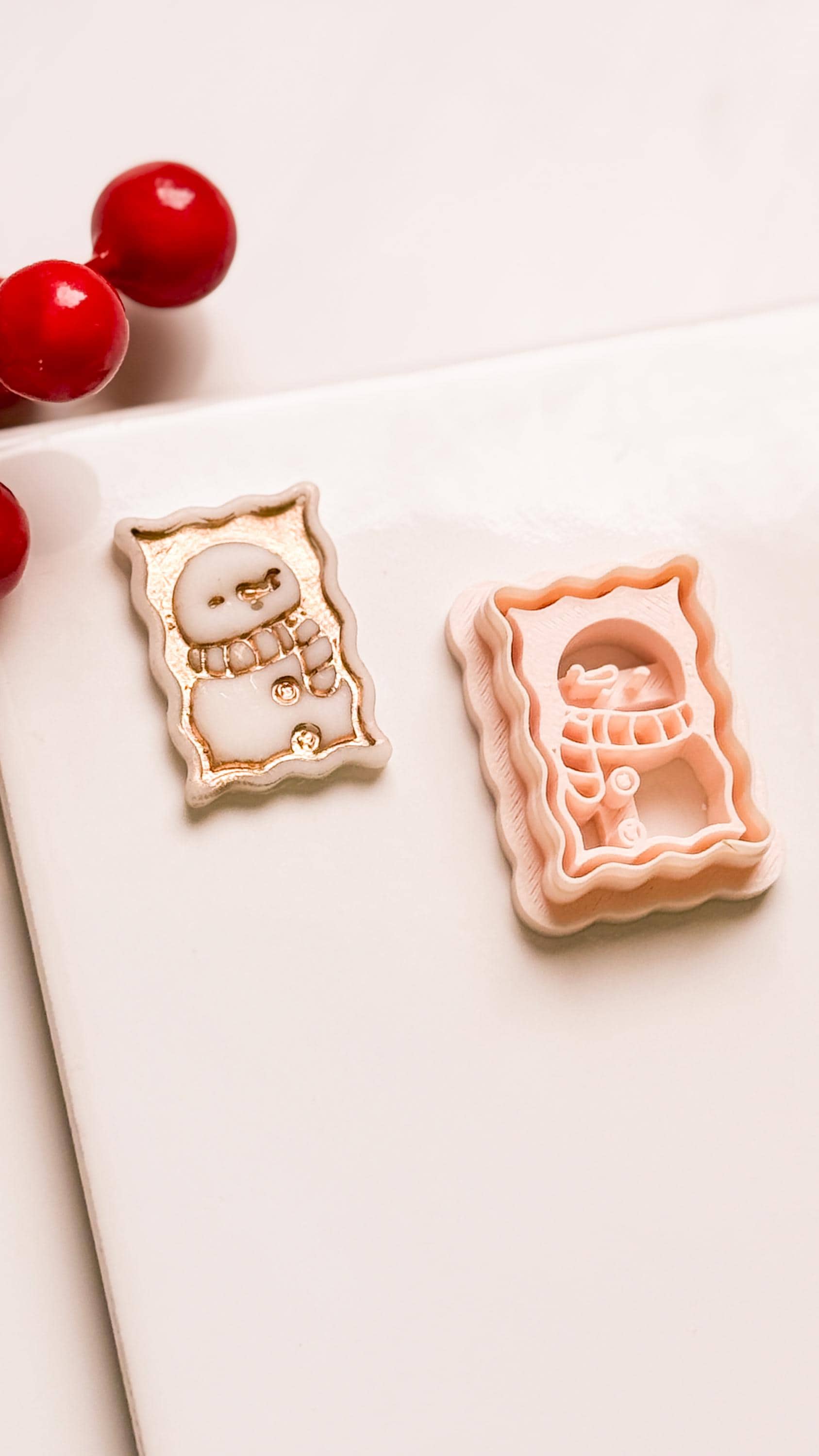 Snowman Clay Cutter: Christmas Earring Stamp for Polymer Clay