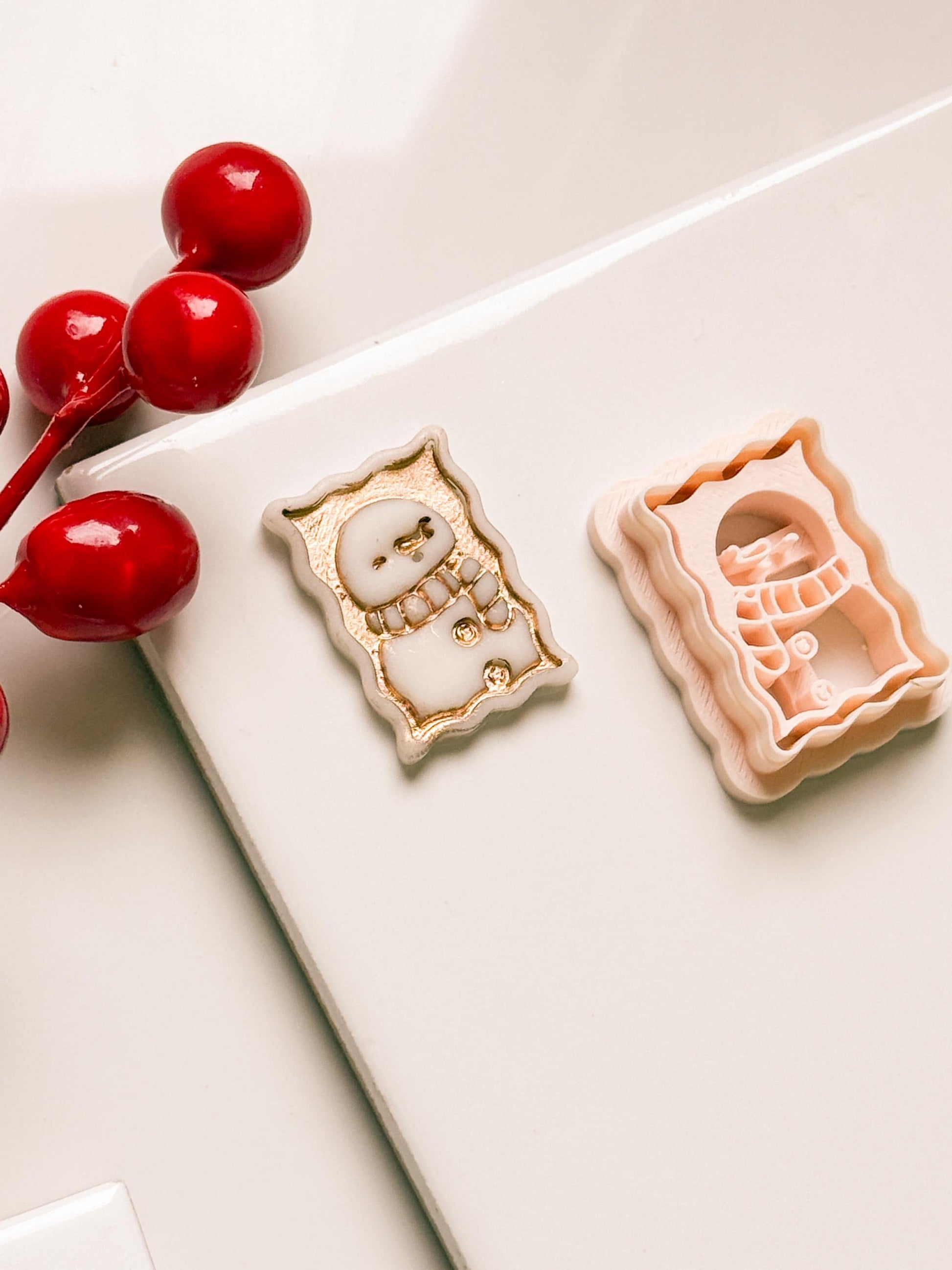Snowman Clay Cutter: Christmas Earring Stamp for Polymer Clay