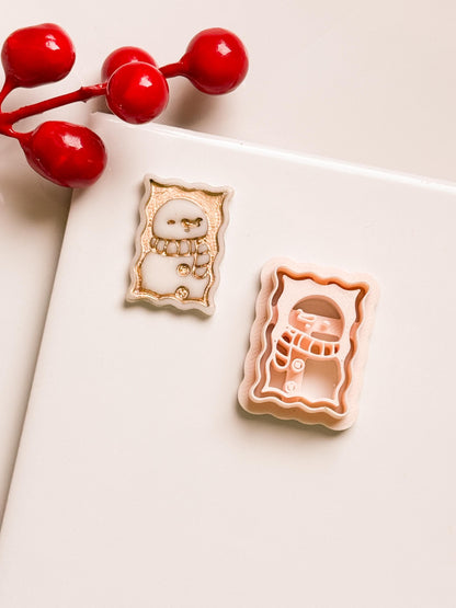 Snowman Clay Cutter: Christmas Earring Stamp for Polymer Clay