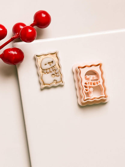Snowman Clay Cutter: Christmas Earring Stamp for Polymer Clay