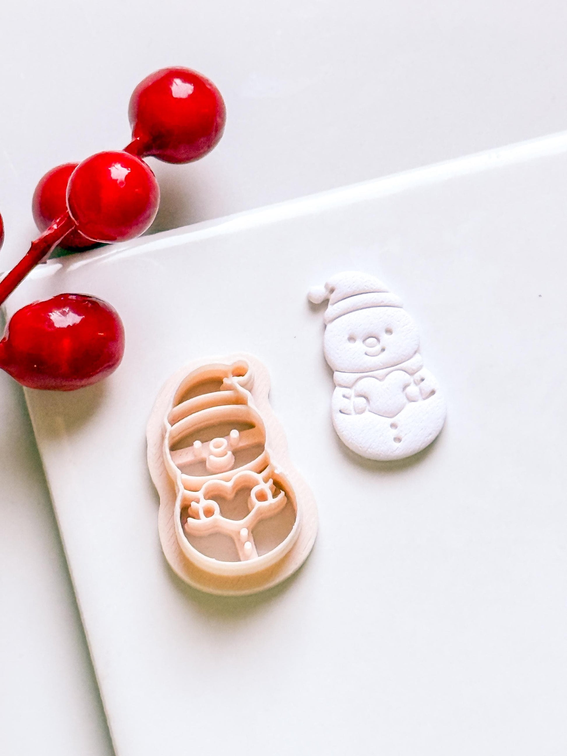 Snowman Clay Cutter: Christmas Earring, Polymer Clay