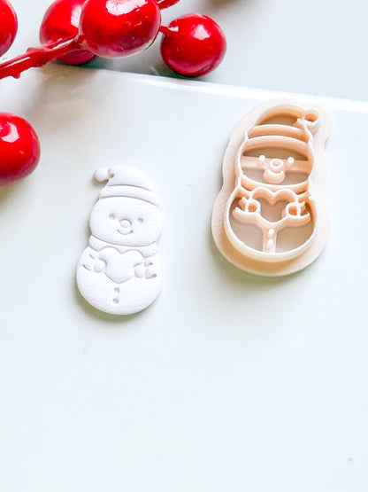 Snowman Clay Cutter: Christmas Earring, Polymer Clay