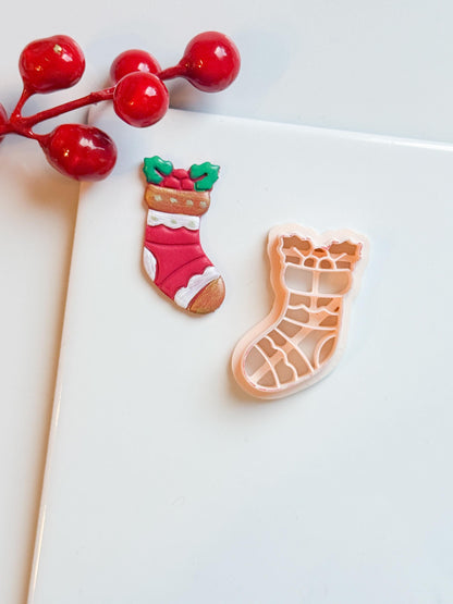 Christmas Stocking Clay Cutter: Holiday Earring DIY (25-45 mm)