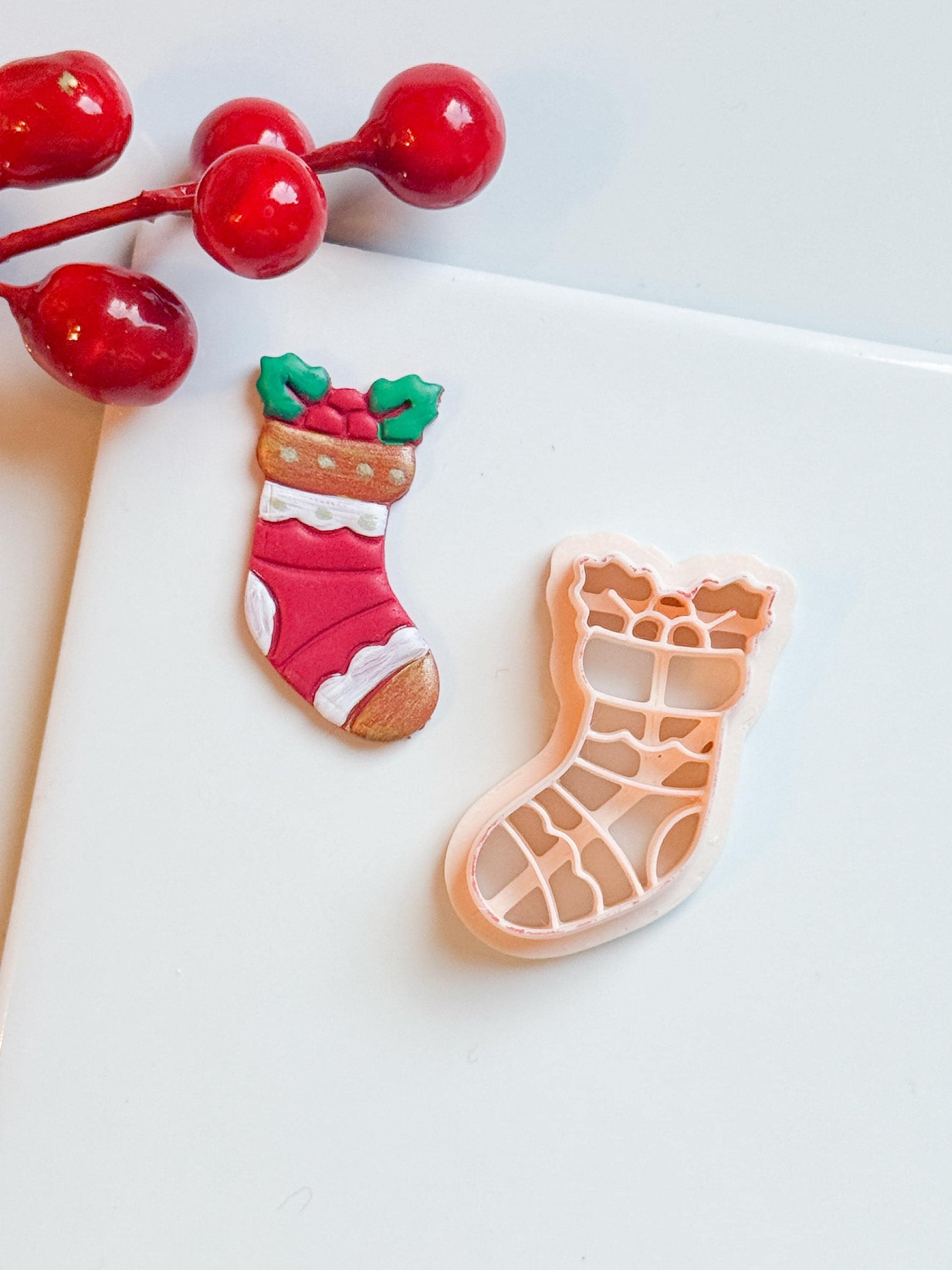 Christmas Stocking Clay Cutter: Holiday Earring DIY (25-45 mm)