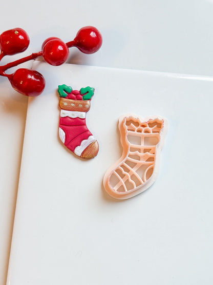 Christmas Stocking Clay Cutter: Holiday Earring DIY (25-45 mm)