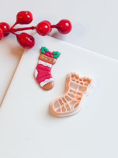 Christmas Stocking Clay Cutter: Holiday Earring DIY (25-45 mm)