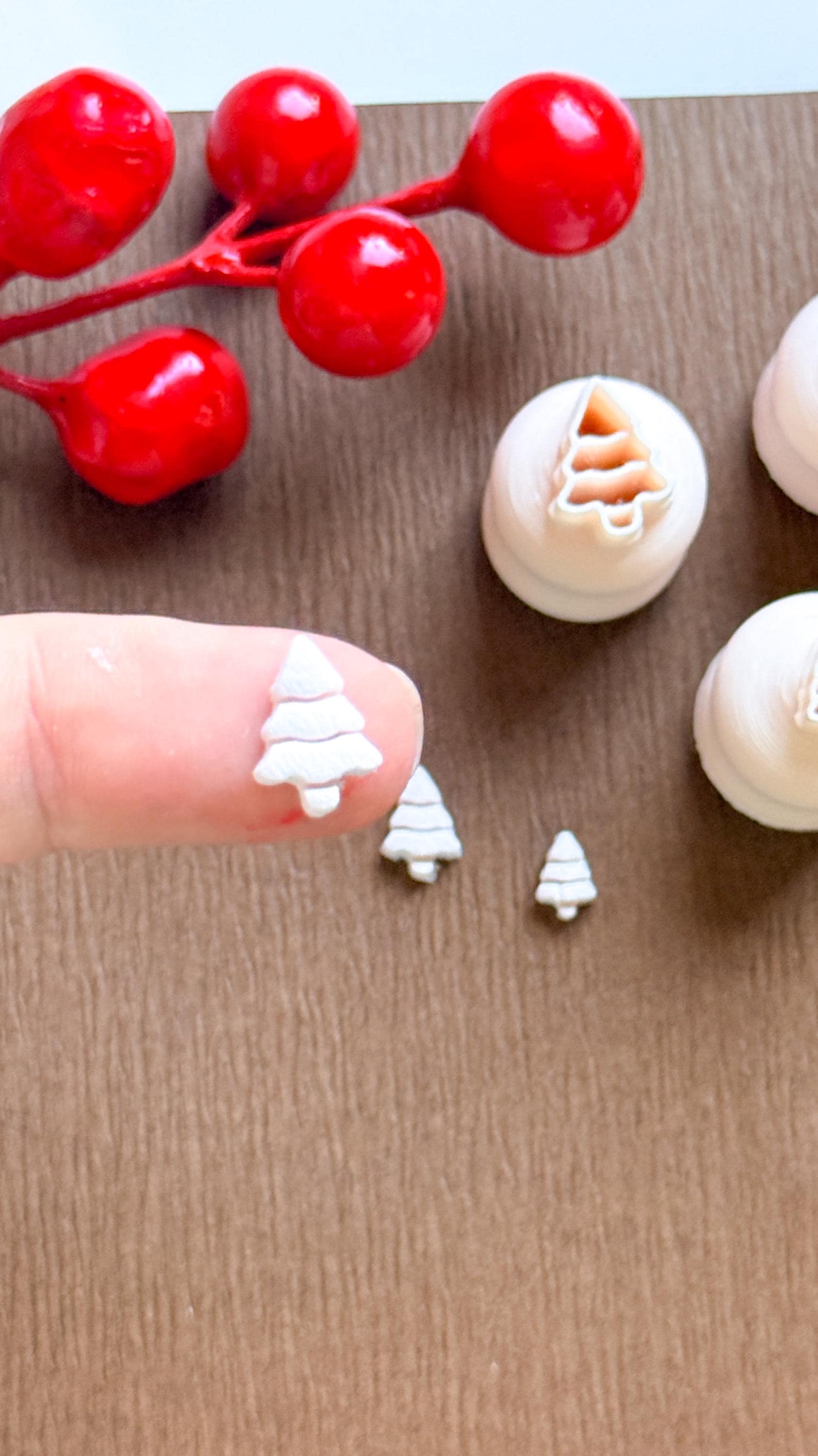 Christmas Tree Micro Clay Cutter Set – Polymer Clay Tools for Mini Holiday Designs