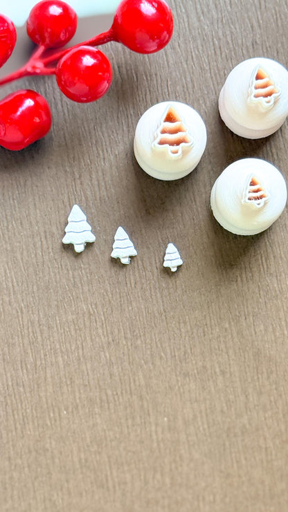 Christmas Tree Micro Clay Cutter Set – Polymer Clay Tools for Mini Holiday Designs