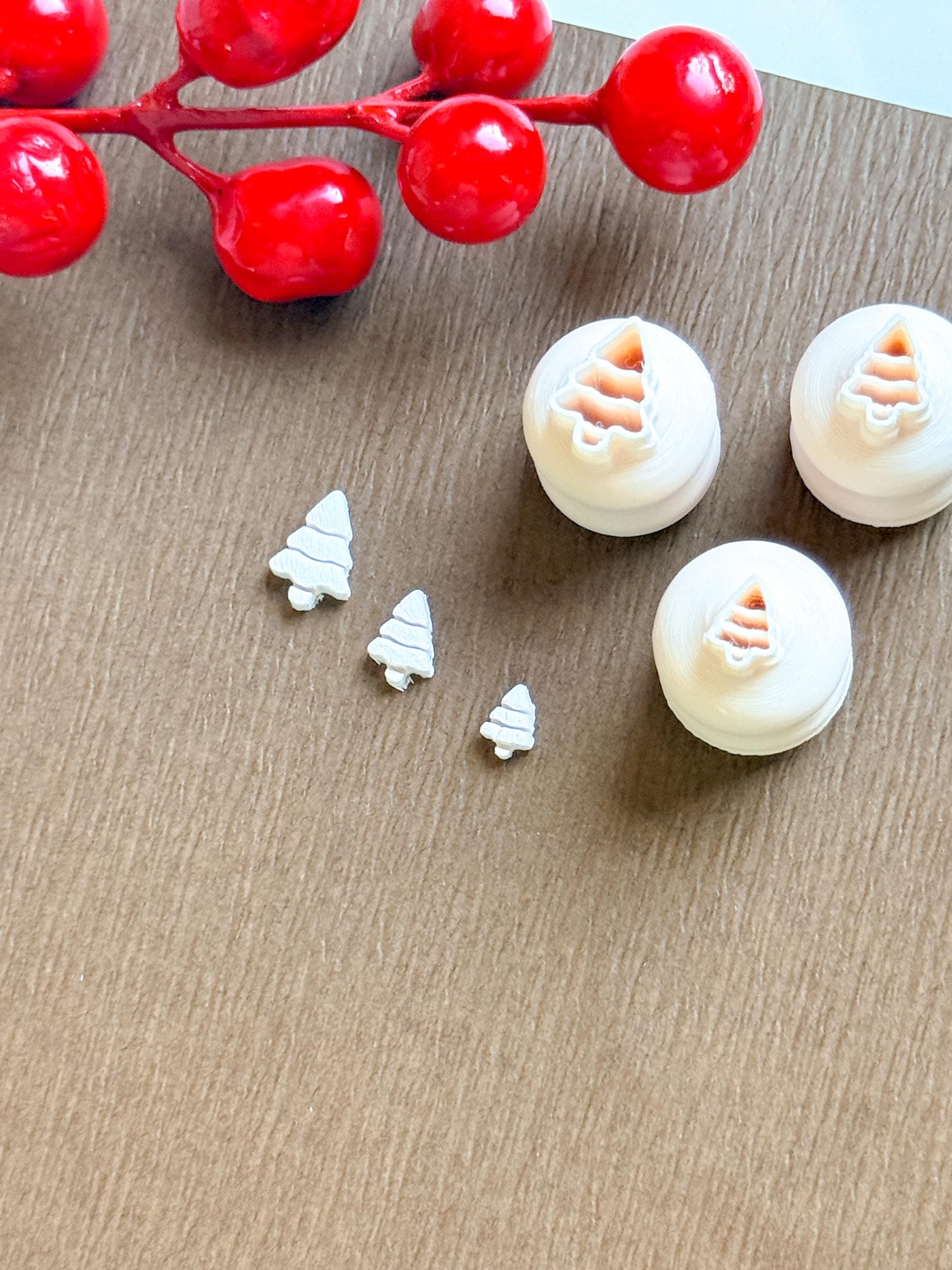 Christmas Tree Micro Clay Cutter Set – Polymer Clay Tools for Mini Holiday Designs