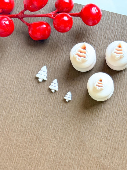 Christmas Tree Micro Clay Cutter Set – Polymer Clay Tools for Mini Holiday Designs