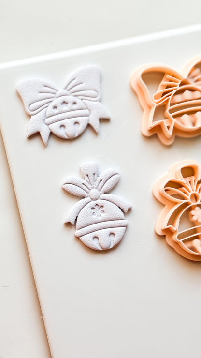 Christmas Bell Clay Cutters: Two Bow Designs Polymer Clay Tools