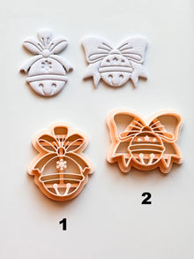 Christmas Bell Clay Cutters: Two Bow Designs Polymer Clay Tools