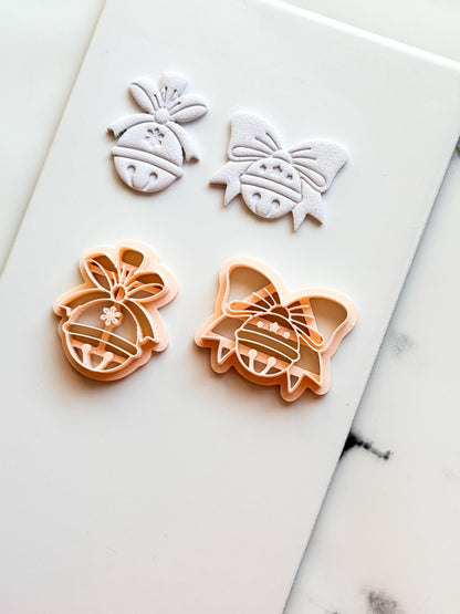 Christmas Bell Clay Cutters: Two Bow Designs Polymer Clay Tools