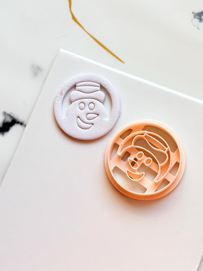 Snowman Face Clay Cutter: Christmas Polymer Clay Tool