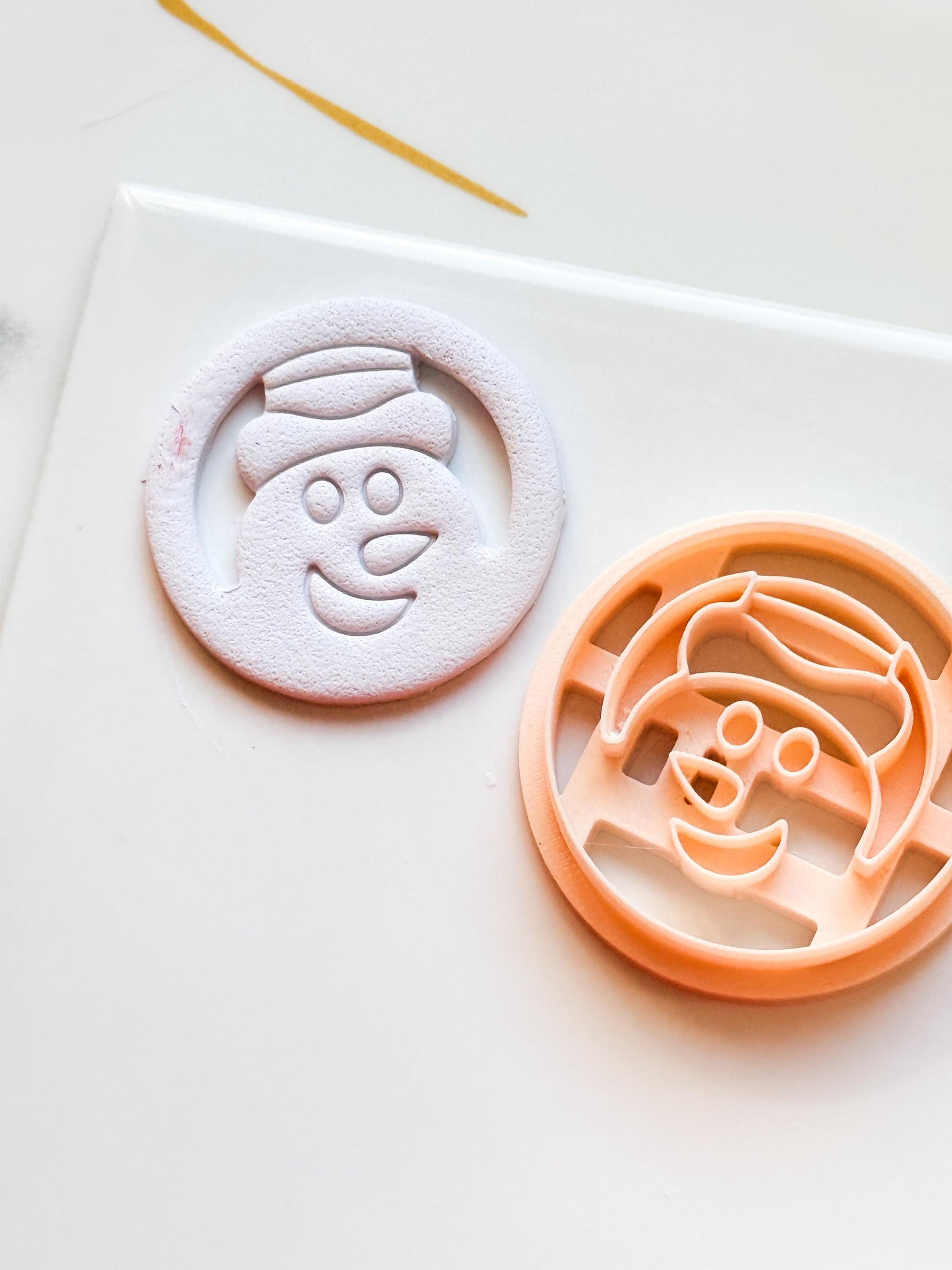 Snowman Face Clay Cutter: Christmas Polymer Clay Tool
