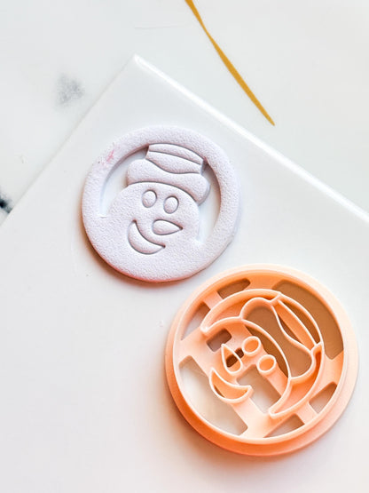 Snowman Face Clay Cutter: Christmas Polymer Clay Tool
