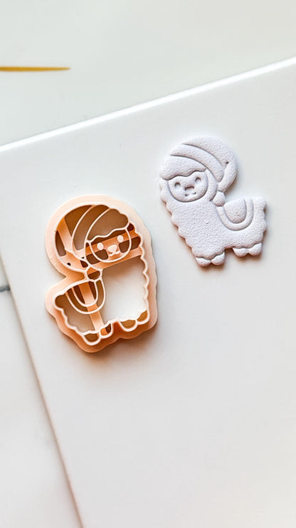 Christmas Llama Clay Cutter: Festive Polymer Clay Tool
