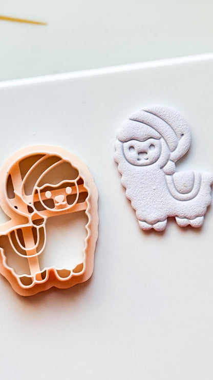 Christmas Llama Clay Cutter: Festive Polymer Clay Tool