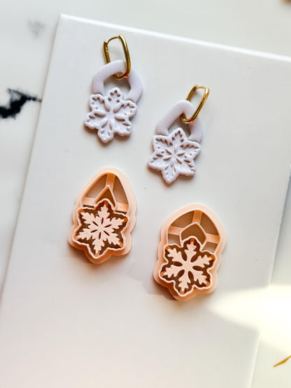 Snowflake Earring Clay Cutters: Christmas Polymer Clay Tool