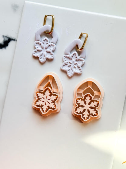 Snowflake Earring Clay Cutters: Christmas Polymer Clay Tool