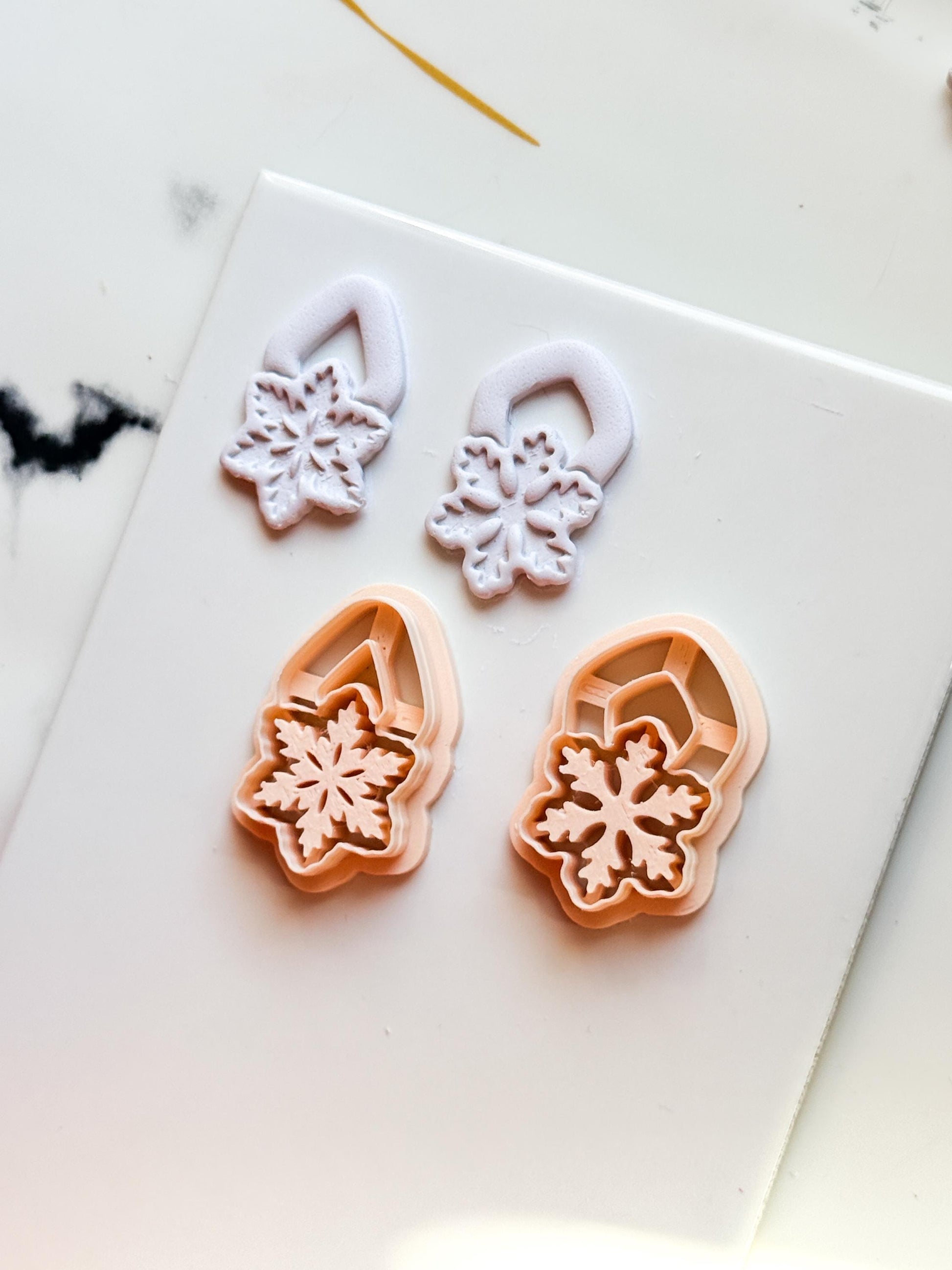 Snowflake Earring Clay Cutters: Christmas Polymer Clay Tool