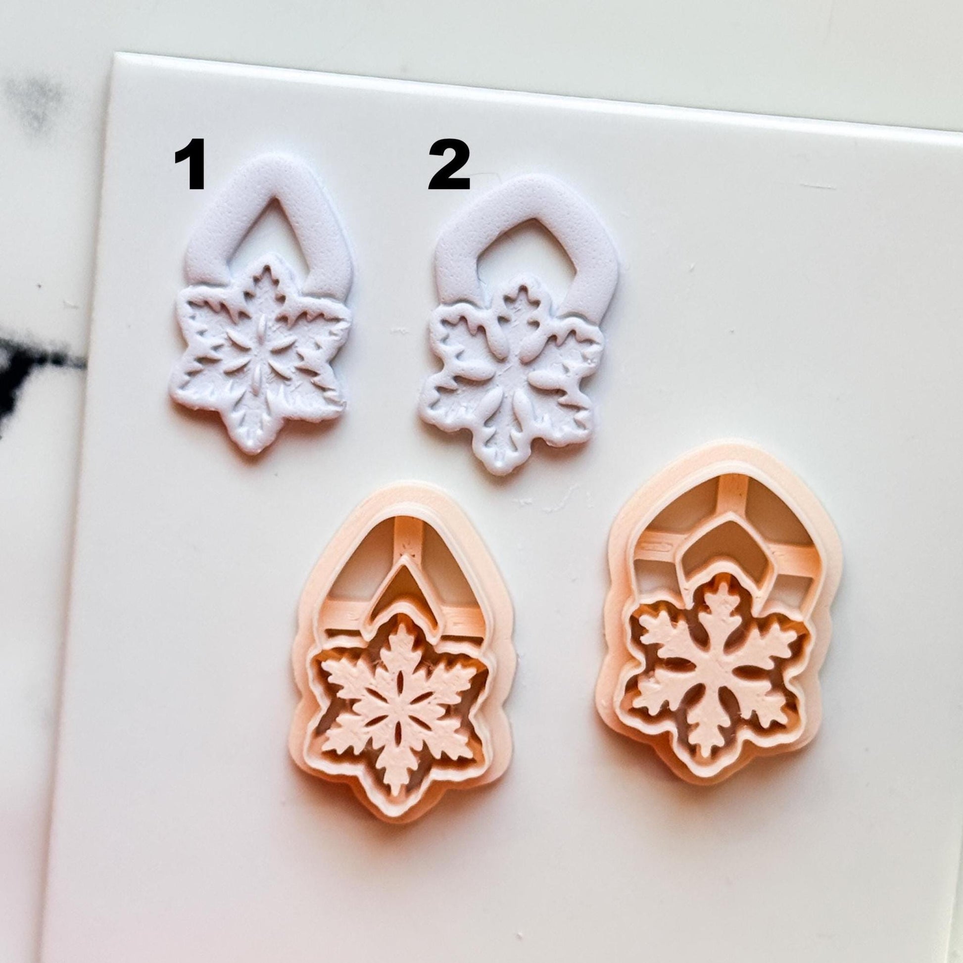 Snowflake Earring Clay Cutters: Christmas Polymer Clay Tool
