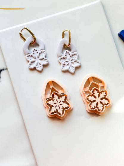 Snowflake Earring Clay Cutters: Christmas Polymer Clay Tool